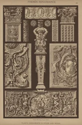 Französische Renaissance, plastische Ornamente in Stein und Holz