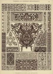 Französische und deutsche Renaissance, Ornamente auf Holz und Metallen usw.