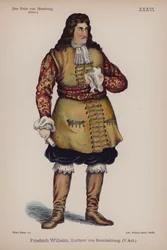 Friedrich Wilhelm, Herzog von Brandenburg, aus Der Prinz von Homburg von Heinrich von Kleist (Farblitho)