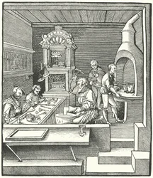 Goldschmiedewerkstatt zu Beginn des 16. Jahrhunderts