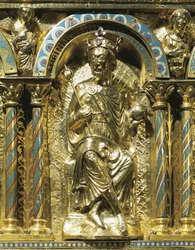 Heinrich IV., Heiliger Römischer Kaiser (1050-1106), Detail vom Schrein von Kaiser Karl dem Großen (742-814) 1215