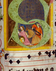 Historiierte Initiale S mit der Enthauptung von Johannes dem Täufer, aus dem Graduale von Friedrich Zollner von Langenzenn, 1439-42