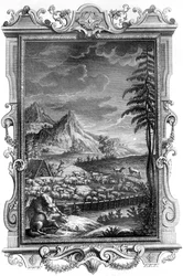 Jakob, der treue Hirte, schützt seine Schafherde vor dem Angriff von Wölfen, 1731