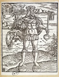 Janus (mit einem Schlüssel in der einen Hand und einem Weinstock in der anderen) - Deutschland