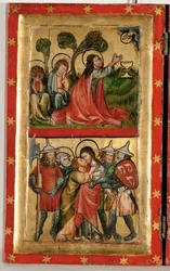 Jesus betet am Ölberg, während die Jünger schlafen