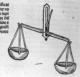 Die Waage - im Traktat von Johannes Angeli De Magnisconnectionibue annorum revolutionibus ac eorum perfectionibus. Augsburg, Erhard Ratdolt
