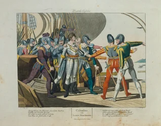 Land, Land! Die Ankunft von Christoph Kolumbus in Amerika, veröffentlicht von Friedrich Campe, Nürnberg, um 1820