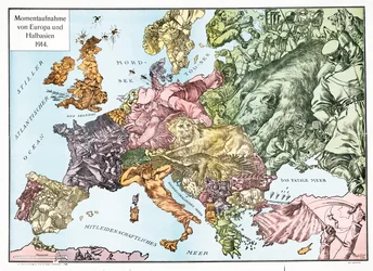 Karte von Europa im Jahr 1914, veröffentlicht 1915