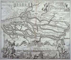 Karte von Hamburg und Umgebung, veröffentlicht in Nürnberg