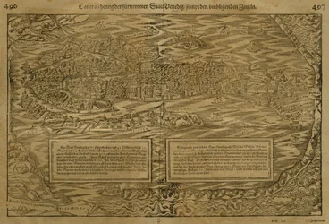 Karte von Venedig, von Sebastian Munster, veröffentlicht in Basel, ca. 1560