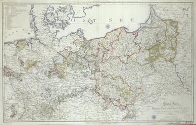 Karte der preußischen Staaten im Jahr 1799