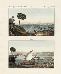 Mexiko-Stadt mit seinen Umgebungen und schwimmenden Gärten