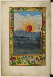 Sonne mit menschlichem Gesicht, der fünfte Traktat, aus 