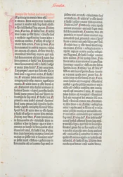 Eröffnungsseite des Buches Genesis aus der Gutenberg-Bibel, gedruckt von Johannes Gutenberg (ca. 1400-68) und Peter Schoeffer (1425-1502) in Mainz, 1454-56 (gedrucktes Papier)