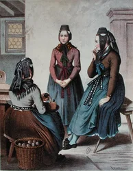 Kartoffelschälen, Mitte 19. Jahrhundert