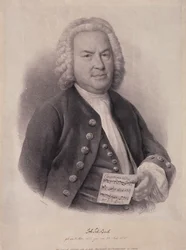Porträt von Johann Sebastian Bach (1685-1750), graviert von F.G. Schlick, 1840