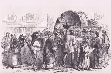 Geflügelverkäufer in Paris, Cassells Geschichte des Krieges zwischen Frankreich und Deutschland, veröffentlicht von Cassell and Company Limited, ca. 1890