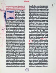 Prolog der Gutenberg-Bibel, gedruckt von Johannes Gutenberg (ca. 1400-68) und Peter Schoeffer (1425-1502) in Mainz, 1454-56 (gedrucktes Papier)