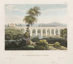 Eisenbahnviadukt in Gotha, graviert von B. Metzeroth, 1848