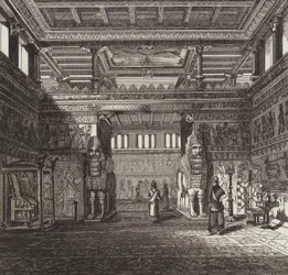 Rekonstruktion der Halle eines assyrischen Königs. Illustration für Bilder-Atlas