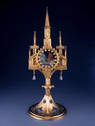 Reliquienmonstranz aus dem Welfenschatz, hergestellt von der Hildesheimer Werkstatt, frühes 15. Jahrhundert