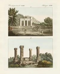 Seltsame Denkmäler in Abessinien (Farbstich)
