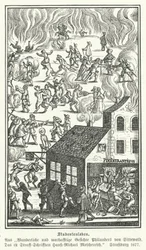 Studentenleben: Szene aus Gesichte Philanders von Sittewald, von Johann Michael Moscherosch (Gravur)