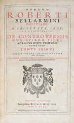 Titelseite von De Controversiis von Robert Bellarmin, Ausgabe veröffentlicht in Köln 1620