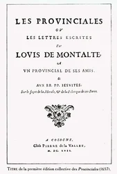 Titelseite von Les Provinciales von Blaise Pascal, Amsterdam, 1657