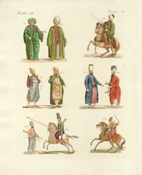 Türkische Nationalkostüme (Farbstich)