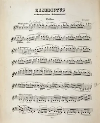 Seite der Violinstimme aus der Ungarischen Krönungsmesse von Franz Liszt