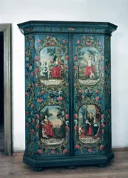 Schrank dekoriert mit Szenen der vier Jahreszeiten, 1778