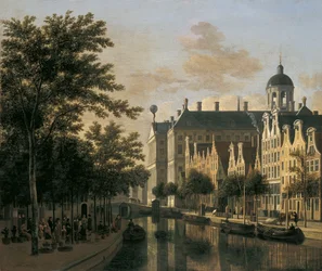 Die Nieuwezijds Voorburgwal mit dem Blumenmarkt, Amsterdam