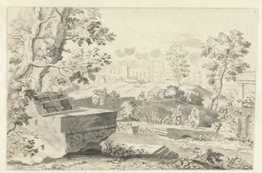 Landschaft mit antiken Ruinen