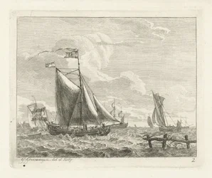 Acht Segelschiffe auf rauer See