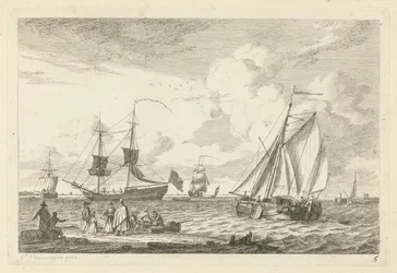Meeresansicht mit verschiedenen Segelschiffen