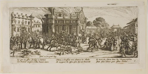 Zerstörung eines Klosters, Platte sechs aus Die großen Leiden des Krieges