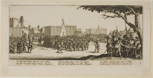 Rekrutierung von Truppen, Tafel zwei aus Die großen Leiden des Krieges