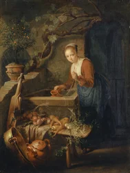 Küchenmagd am Brunnen, ca. 1650