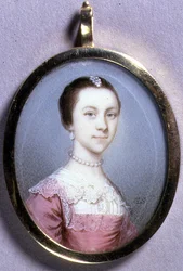 Porträtminiatur von Rachael Chumley, ca. 1749