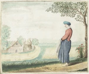 Bäuerin in einer Landschaft