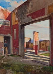 Das Haus von Kastor und Pollux in Pompeji mit einem offiziellen Führer, mit Ergänzungen eines bourbonischen Schülers