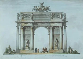 Das Narva-Triumph-Tor in St. Petersburg, 1814