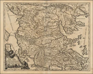 Karte von Thessalien und Makedonien 1684 von Giacomo Cantelli da Vignola