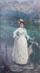 Dame auf dem Land