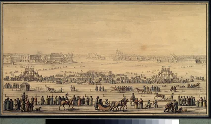Shakes Escapes gleitet auf der Newa in Sankt Petersburg, um 1800
