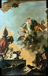 Unsere Liebe Frau vom Karmel überreicht das Skapulier an den heiligen Simon Stock, 1749