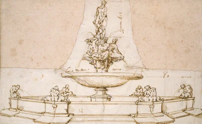 Entwurf für einen Brunnen, Ende des 16. Jahrhunderts
