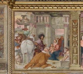 Zentrales Schiff, fünfter nördlicher Spann, Anbetung der Könige, Gian Francesco Bembo