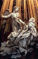 Ekstase der Heiligen Teresa von Avila, von Gian Lorenzo Bernini, Skulptur in Marmor und vergoldeter Bronze